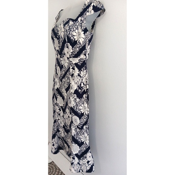 Maeve Cecily Dress Womens XS Fit Flare Sweetheart Blue‎ White Coquette Romantic - Picture 3 of 12